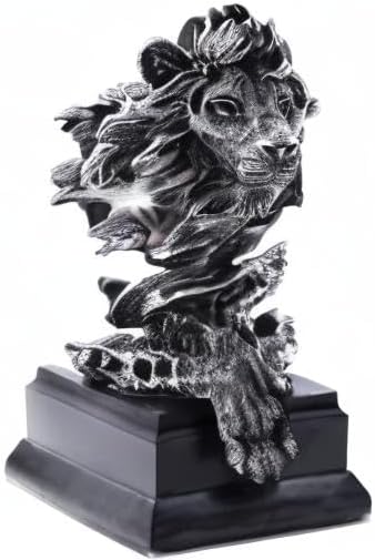 Sandstone Lion - The King of Beasts - Statue Decoration for Home/Study/Living Room, Great Collectible Figurines, Best Gift for The Man, Golden Color (HH17-D2)