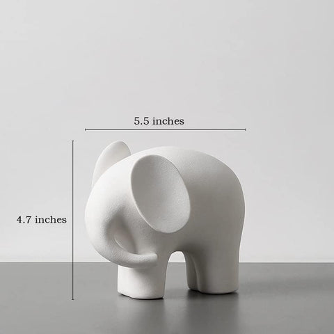 Modern Simple Ceramic White Elephant Living Room Home Office Decoration (Small White Elephant)