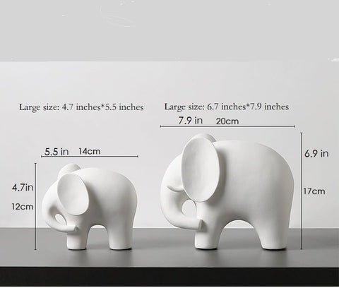 Modern Simple Ceramic White Elephant Living Room Home Office Decoration (Small White Elephant)