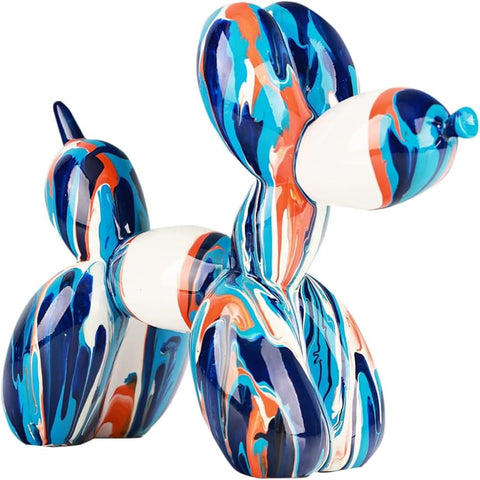 Creative Balloon Dog Sculpture Modern Home Decoration Trendy Animal Art Ornaments Collection Figurine Bedroom Living Room Office Desktop Resin Decors