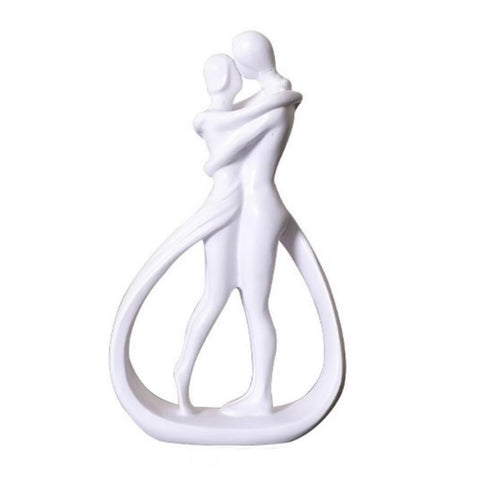 Nordic Couple Resin Sculpture Romantic Golden Love Statue for Home Decor Perfect for Couples 5.2 Inches