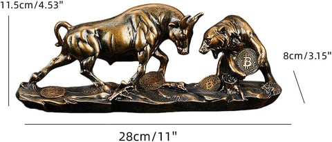 Bull and Bear Statue,Resin Abstract Tabletop Decor, Stock Market Decor,Gifts for Financial Investment Managers Investor.