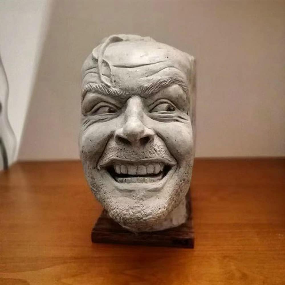 Sculpture of The Shining Bookend Library Here’s Johnny Sculpture Resin Desktop Ornament Book Shelf Funny Ornament