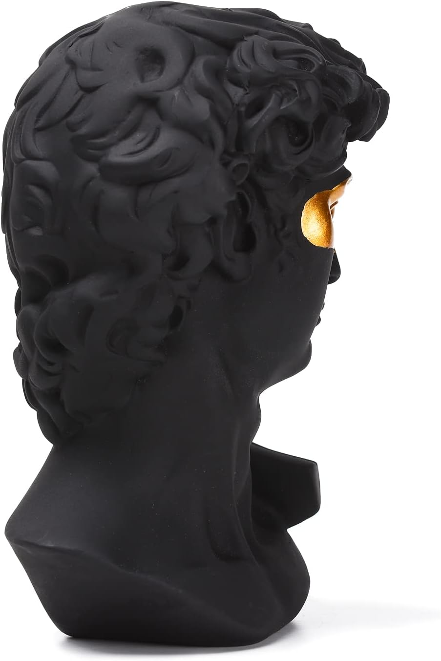 BRABUD Greek Mask David Man Bust Statue Resin Black Gold Classic Roman Sculpture Modern Art Home Office Study Room Bookshelf Decor Collectible Gift TQGJBS333