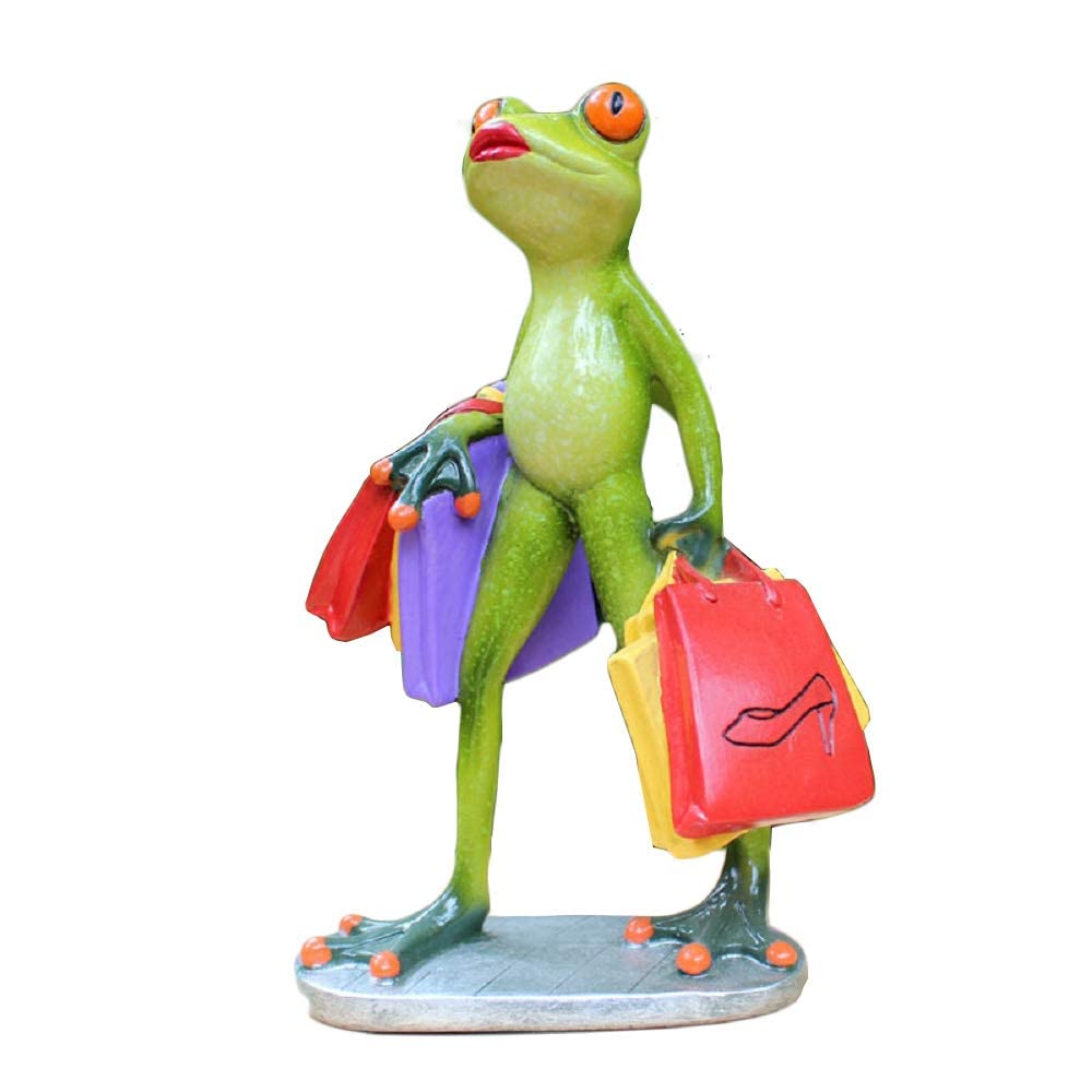 VVGIFTS Frog Figurines Decor Funny Cute Craft Resin Frog Sculpture Statue for Home Office Desk Tabletop Bathroom Decoration, Ornament Gift (Frog Sitting on Toilet)