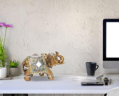 Stunning 6" Elephant Trunk Statue Wealth Lucky Feng Shui Figurine Home Decor Birthday Congratulatory House Warming Gift (G16180) Product Name