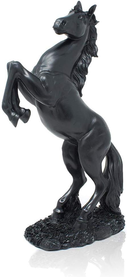 12 inch Standing Horse Resin Statue for Home Decor Animal Ornament Sculpture Rearing Horse Art Figurine Decorative Sculpture - Bronze