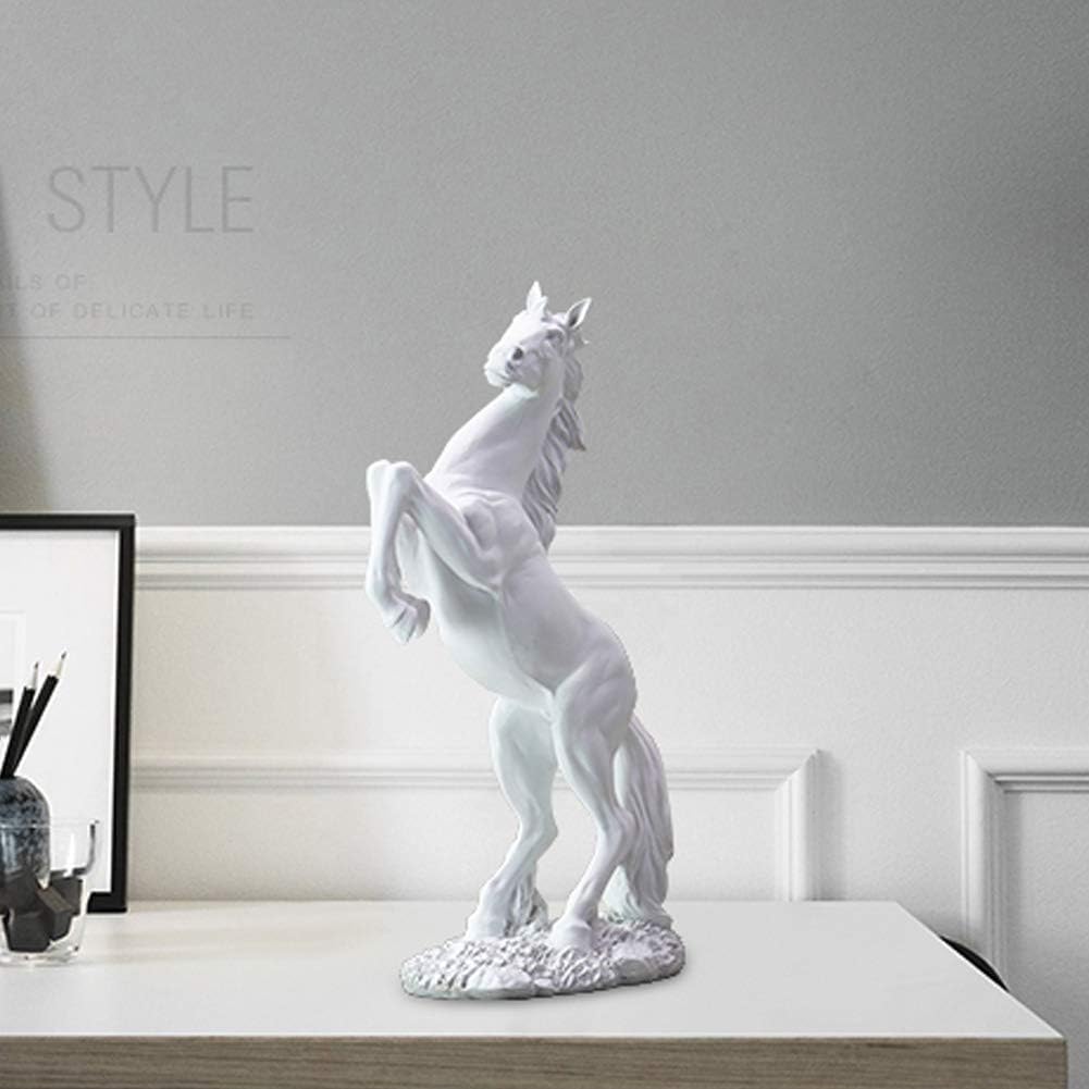 12 inch Standing Horse Resin Statue for Home Decor Animal Ornament Sculpture Rearing Horse Art Figurine Decorative Sculpture - Bronze