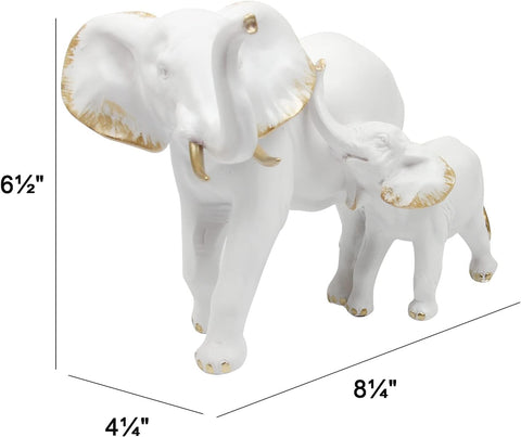 Elephant Figurines Ornaments, Elephant Resin Statue Decoration Animal Decor Lucky Elephant Gifts Home Decor for Office Bookshelf TV Stand Living Room