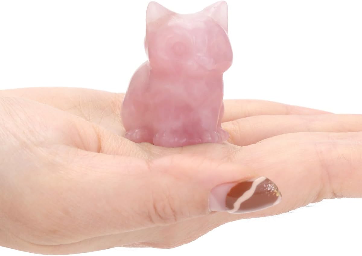 Amethyst Crystal Cat Figurine Carved Healing Crystal Gemstone Cat Lucky Cute Stone Cat Statue Ornament for Home Office Desk Meditation Decor Mini Cat Gifts for Cat Lover Christmas