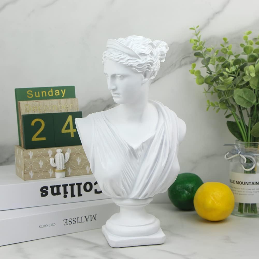 11in Greek Statue of David, Classic Roman Bust Greek Mythology Sculpture for Home Decor