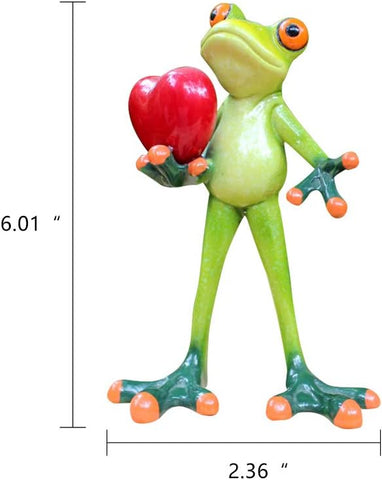 Frog Figurines Statue Cute Funny Frog Sculpture Love Gifts for Home Desk Decoration 6061