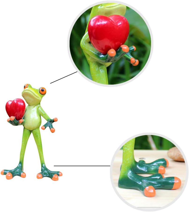 Frog Figurines Statue Cute Funny Frog Sculpture Love Gifts for Home Desk Decoration 6061