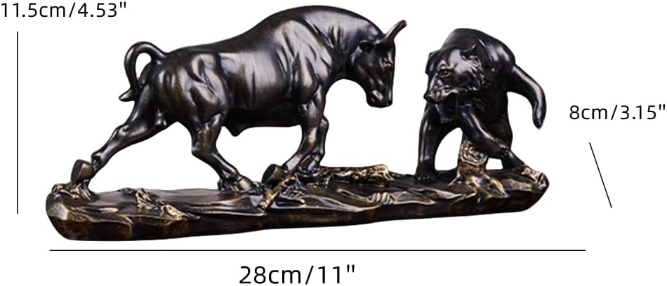 Bull and Bear Statue,Resin Abstract Tabletop Decor, Stock Market Decor,Gifts for Financial Investment Managers Investor.