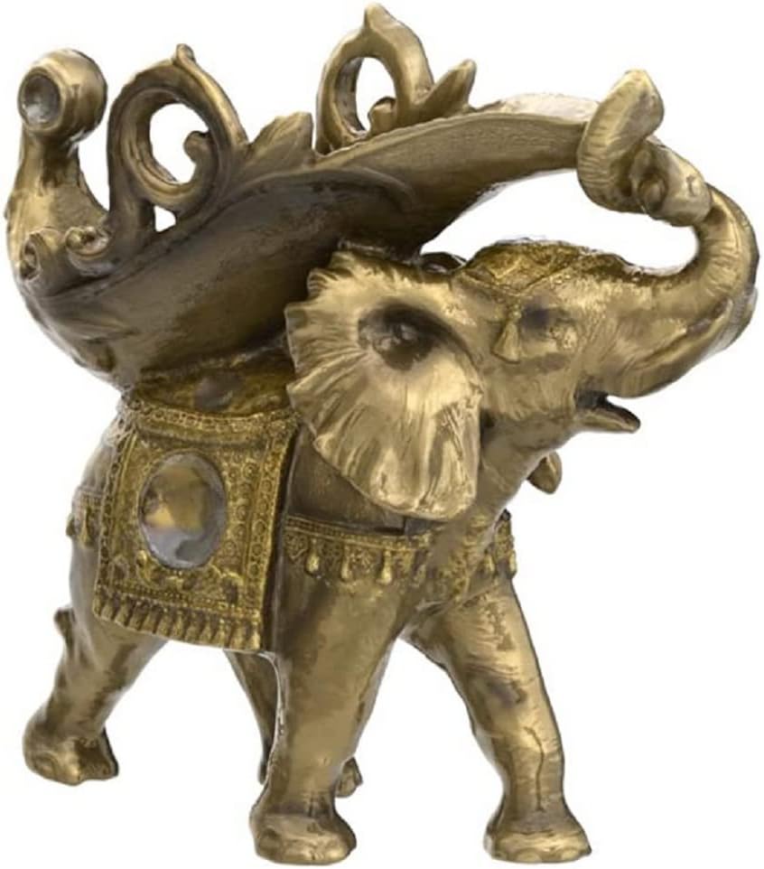 Lucky Wealth Thai Elephant Wine Rack Bottle Holder, Wine Rest Figurine Statue, Feng Shui Home Decor on Tabletops and Counters, Wine Lovers Anniversary Housewarming Unique Gifts for Her