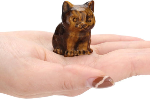 Amethyst Crystal Cat Figurine Carved Healing Crystal Gemstone Cat Lucky Cute Stone Cat Statue Ornament for Home Office Desk Meditation Decor Mini Cat Gifts for Cat Lover Christmas