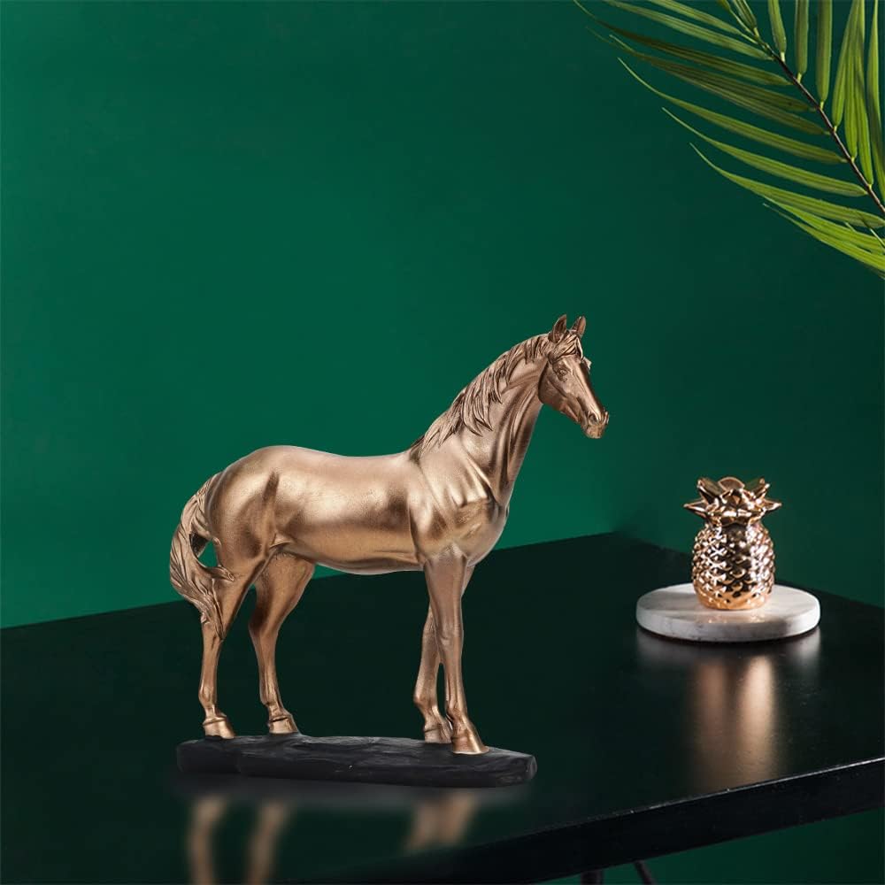 Horse Sculpture Statue, Polyresin Decorative Horse Ornament, Collectible Horse Figurine for Home, Office, Desktop