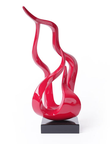 Abstract Sculpture Decor Modern Arts Flame Figurine Table Centerpiece Statue Polyresin White 16.5 inch