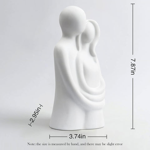 Notakia Hugging Couple Sculptures Home Decor Modern Romantic Love Statue for Office Bookshelf Desktop Decorations (Hugging Couple White)