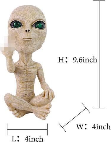 Solar Light Alien Statues Sculpture，Funny UFO Extraterrestrial Figurine for Home Garden Yard Art Outdoor Decoration.