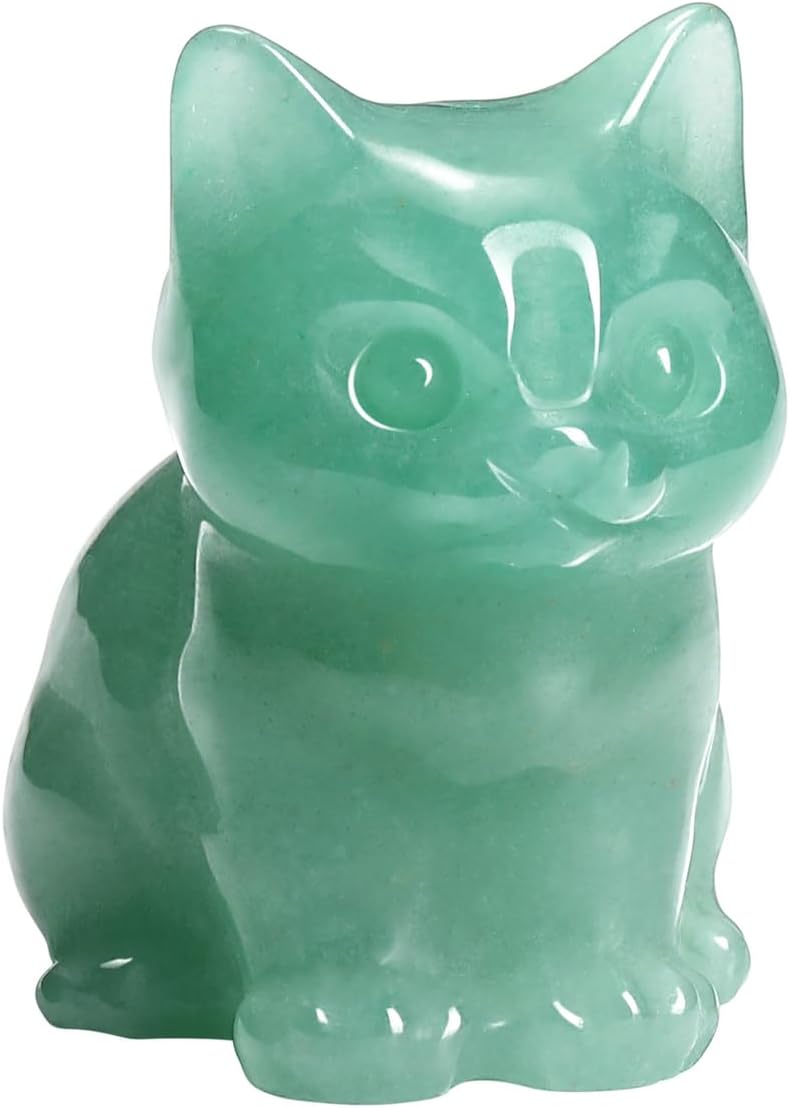 Amethyst Crystal Cat Figurine Carved Healing Crystal Gemstone Cat Lucky Cute Stone Cat Statue Ornament for Home Office Desk Meditation Decor Mini Cat Gifts for Cat Lover Christmas