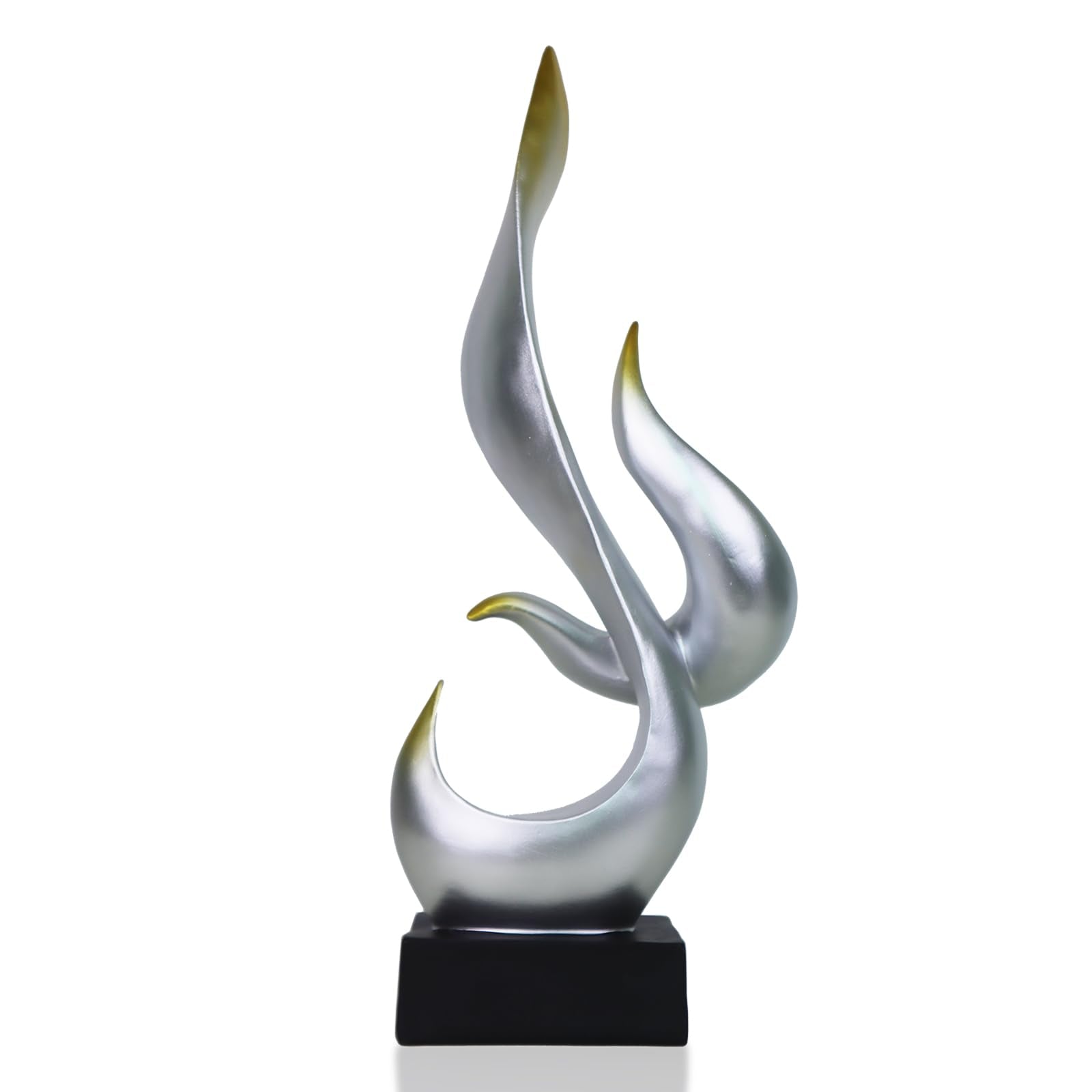 Dosker White Flame Sculptures Home Decor, Abstract Statues Coffee Table Decor for Living Room, Office Desk Figurines and Kitchen Decorations