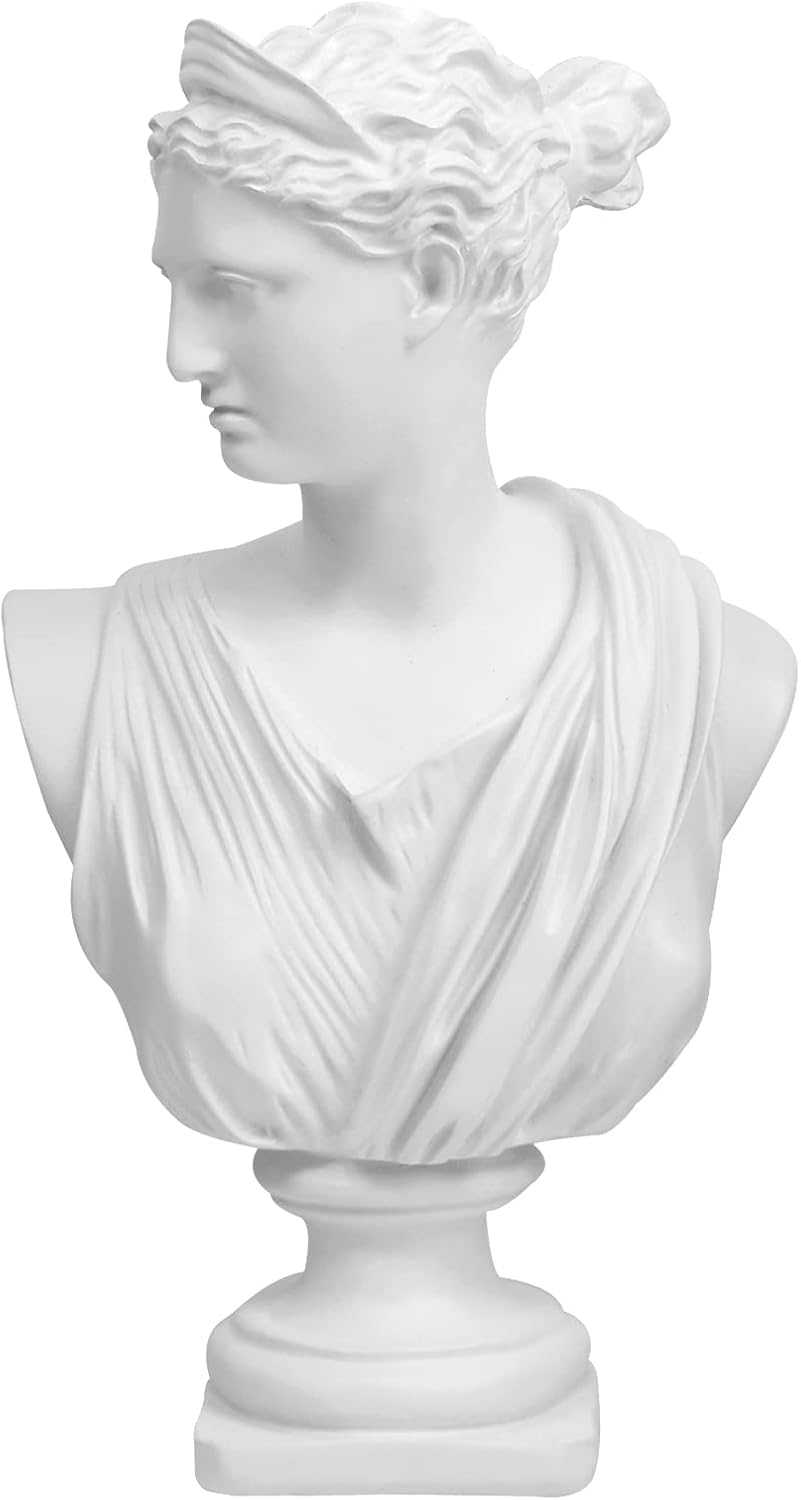 11in Greek Statue of David, Classic Roman Bust Greek Mythology Sculpture for Home Decor