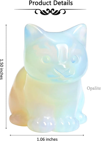 Amethyst Crystal Cat Figurine Carved Healing Crystal Gemstone Cat Lucky Cute Stone Cat Statue Ornament for Home Office Desk Meditation Decor Mini Cat Gifts for Cat Lover Christmas