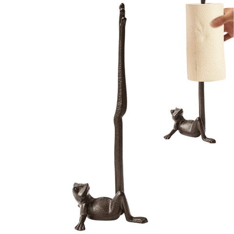 Elephant Toilet Paper Holder 16'' Cast Iron Paper Towel Holder Funny Toilet Paper Holder for The Floor or Counter in The Kitchen or Bathroom Bronze Rustic,Elephant