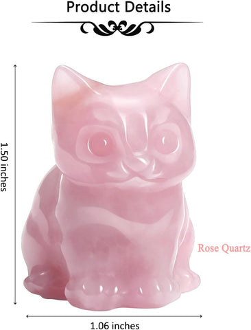 Amethyst Crystal Cat Figurine Carved Healing Crystal Gemstone Cat Lucky Cute Stone Cat Statue Ornament for Home Office Desk Meditation Decor Mini Cat Gifts for Cat Lover Christmas