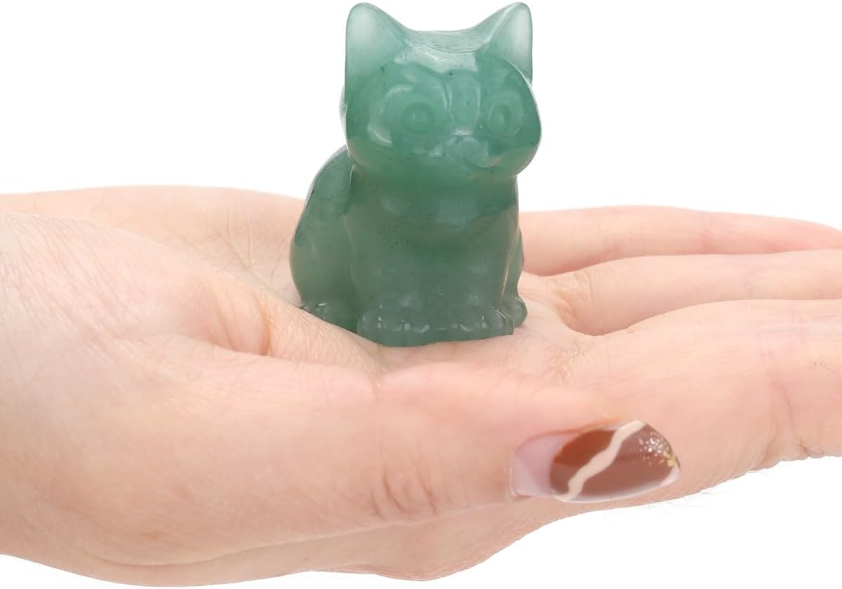 Amethyst Crystal Cat Figurine Carved Healing Crystal Gemstone Cat Lucky Cute Stone Cat Statue Ornament for Home Office Desk Meditation Decor Mini Cat Gifts for Cat Lover Christmas