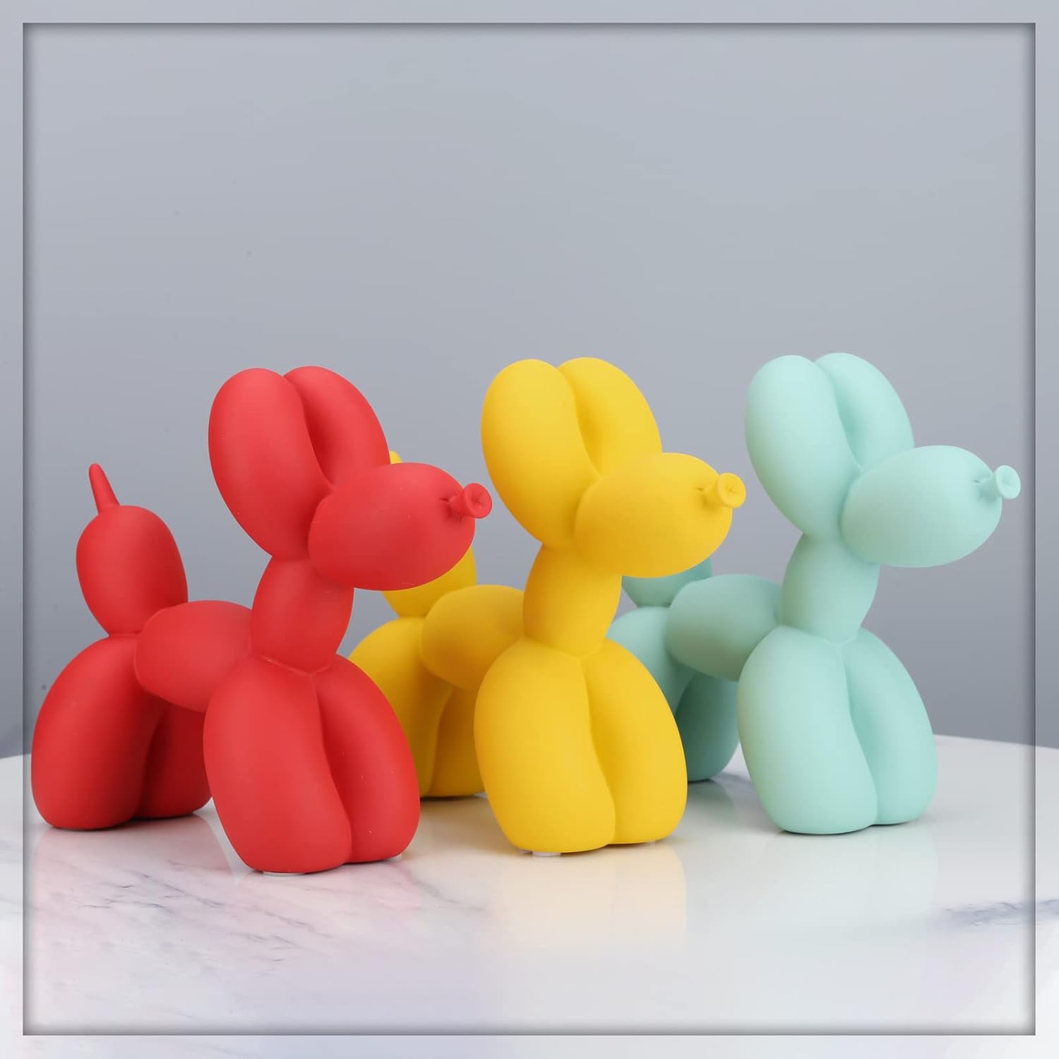 Creative Balloon Dog Sculpture Modern Home Decoration Trendy Animal Art Ornaments Collection Figurine Bedroom Living Room Office Desktop Resin Decors