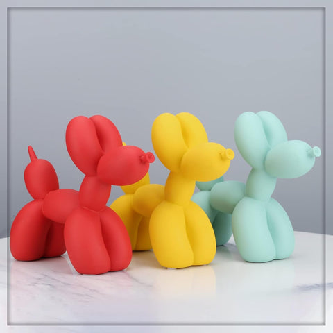 Creative Balloon Dog Sculpture Modern Home Decoration Trendy Animal Art Ornaments Collection Figurine Bedroom Living Room Office Desktop Resin Decors