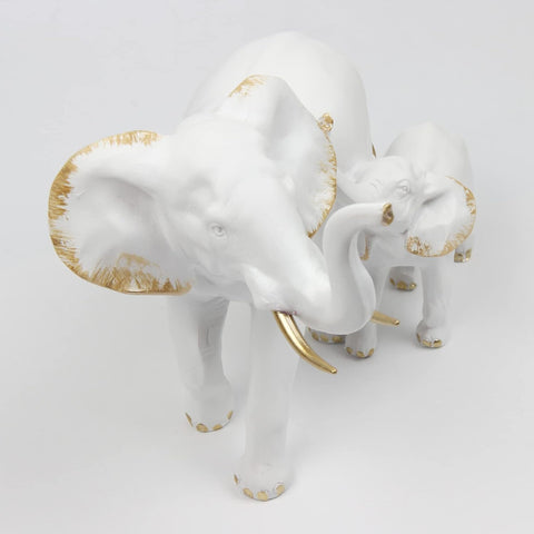 Elephant Figurines Ornaments, Elephant Resin Statue Decoration Animal Decor Lucky Elephant Gifts Home Decor for Office Bookshelf TV Stand Living Room