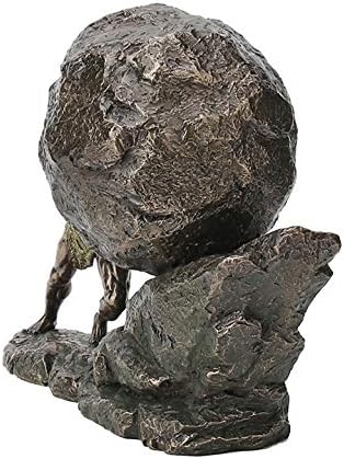 8 1/8 Inch Sisyphus and The Eternal Boulder Cold Cast Resin Bronze Finish Statue Home Decor