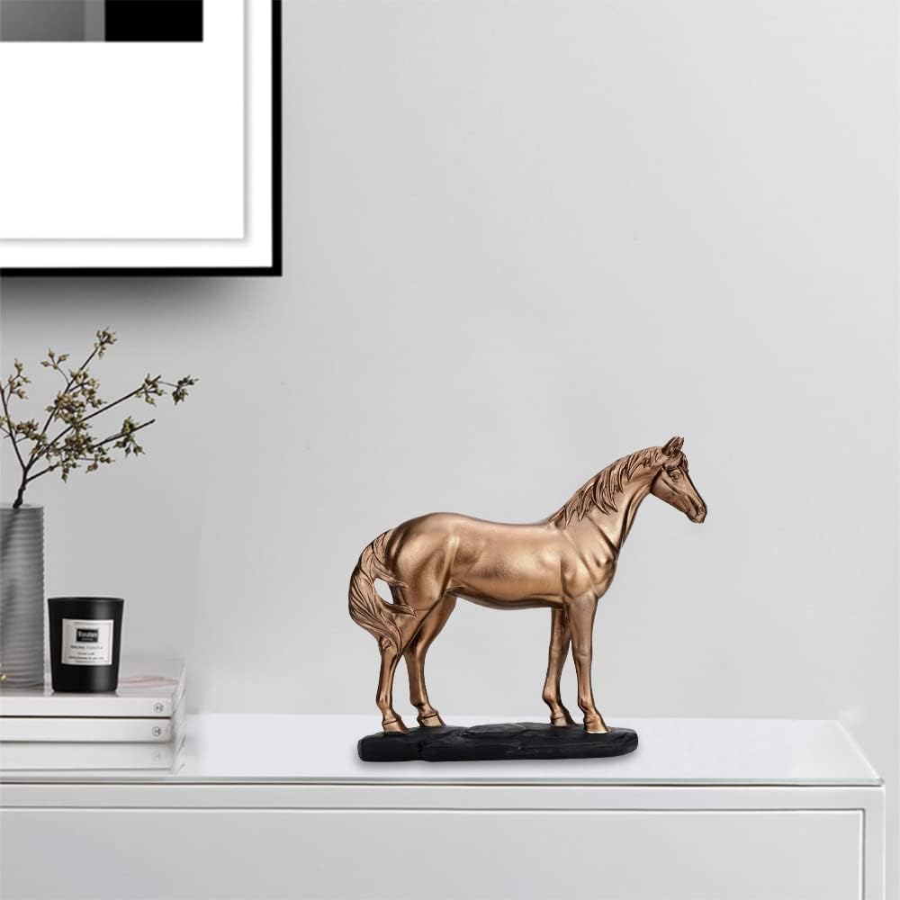 Horse Sculpture Statue, Polyresin Decorative Horse Ornament, Collectible Horse Figurine for Home, Office, Desktop