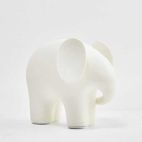 Modern Simple Ceramic White Elephant Living Room Home Office Decoration (Small White Elephant)