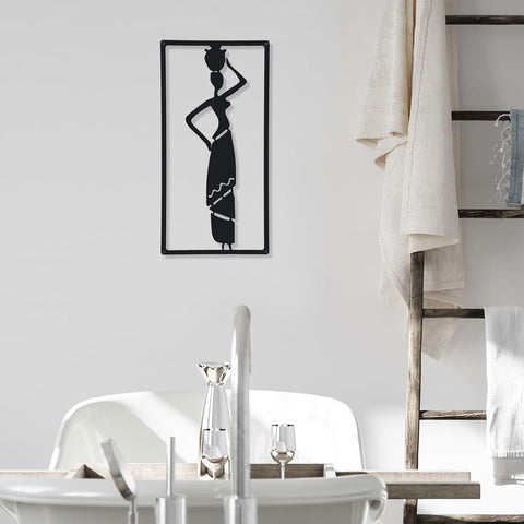 CHENGU 3 Pieces Metal Minimalist Abstract Woman Wall Art Line Drawing Wall Art Decor Single Line Female Home Hanging for Kitchen Bathroom Living Room(Artistic Body)