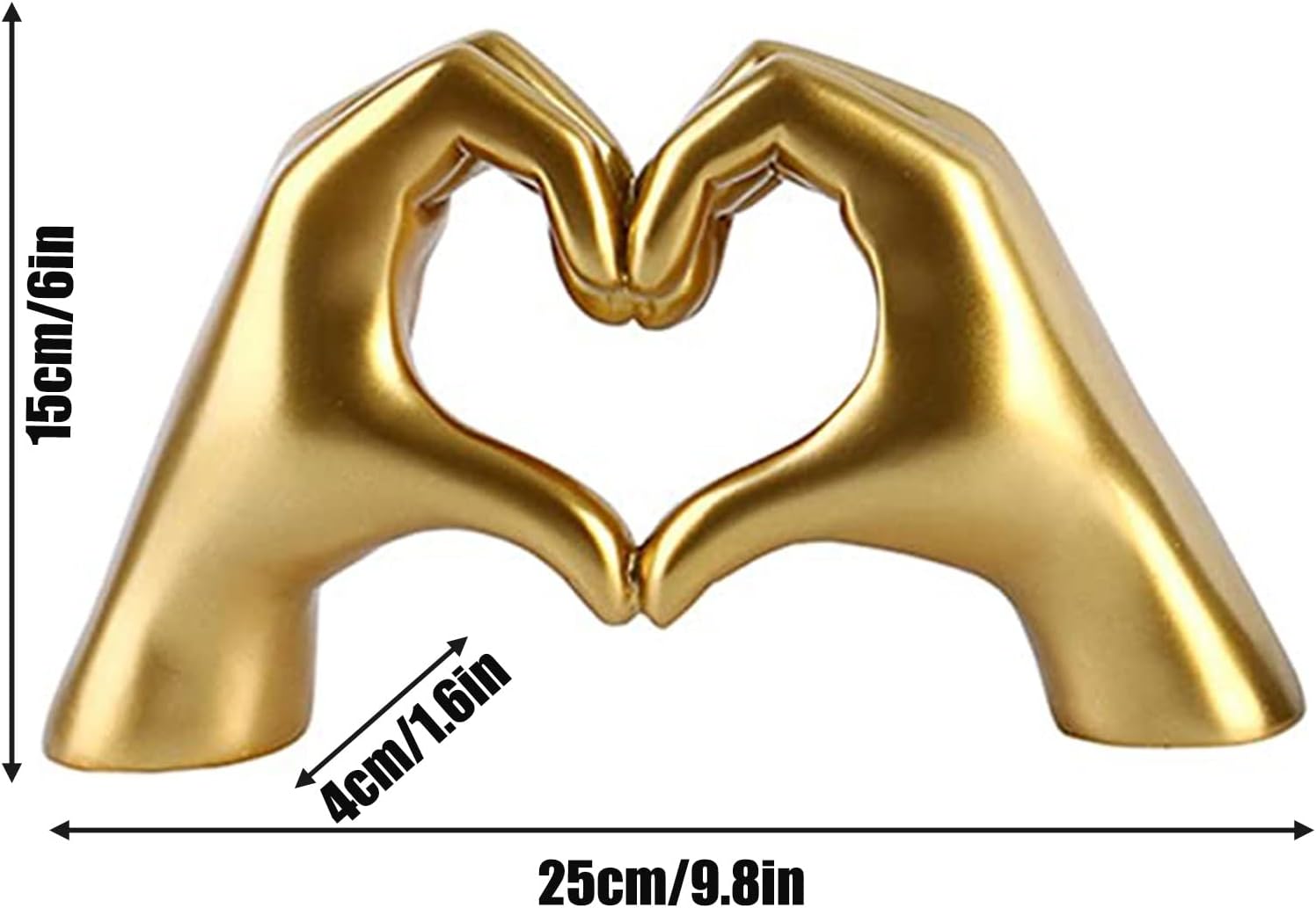 Hand Gesture Statues, Heart Shape Love Finger Statue, Modern Art Sculpture Personalized Finger Gold Home Decoration for Wedding Home Office Desktop Gifts