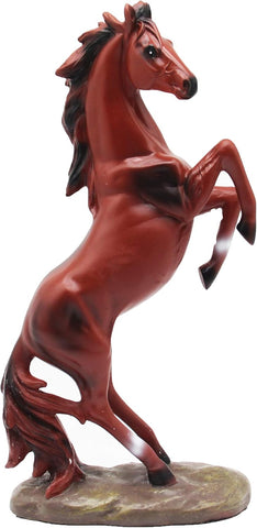 13.8''H Standing Horse Resin Statue, Horse Art Figurine Decorative Home & Office Decor Ornaments for Desk Bookshelf Wine Cabinet to Attract Luck and Wealth (Golden)