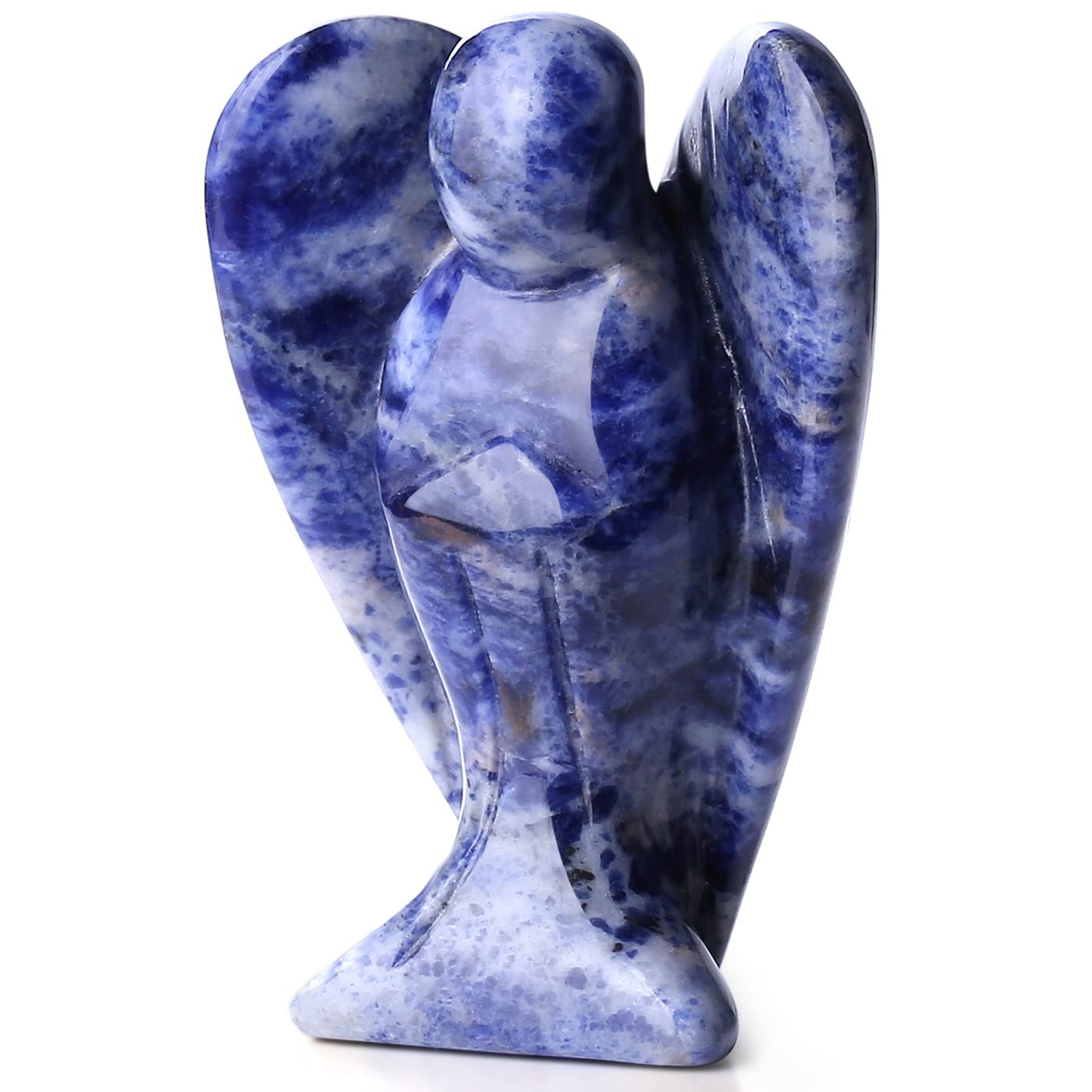 QINJIEJIE Amethyst Crystal Angel Crystals Healing Stones Guardian Angel Statue Pocket Gemstone Purple Decor Polished Peace Cute Carved Angel Figurine Spiritual Meditation for Women Men Love Gift