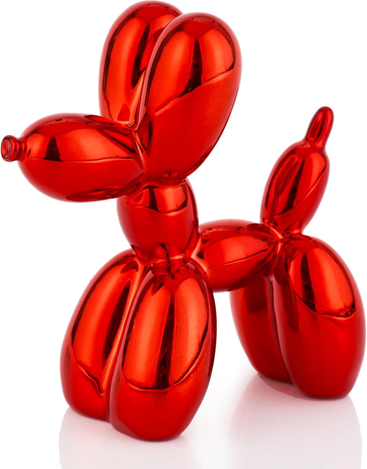 Shiny Balloon Dog Statue Decor, 4 inch Electroplate Gold Balloon Dog Animal Sculpture, Small Nick Nacks for Shelf Decor, Small Eclectic Decor Desktop, Vibrant Balloon Dog