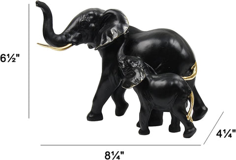 Elephant Figurines Ornaments, Elephant Resin Statue Decoration Animal Decor Lucky Elephant Gifts Home Decor for Office Bookshelf TV Stand Living Room