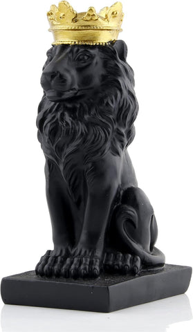 Golden Crown Lion King Statue Decor for Shelf Nordic Style Home and Study Decoration Royal King Lion Figurine Home Decorations