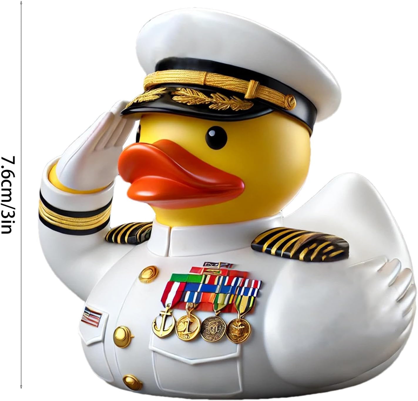 Veterans Memorial Duck, 2025 Navy Veterans Memorial Duck, 3 Inch Resin Militarys Duck Statue Armys Duck Figurine Cute and Funny Commemorative Saluting Duck Ornament for Desktop Car Ashboard