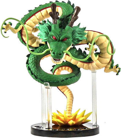 Resin Shenron Figure Dragon Shenlong Statue Set + 3.6cm Crystal Balls + Shelf with Gift Box for Business Halloween Christmas Holiday and Birthday Home Decoration