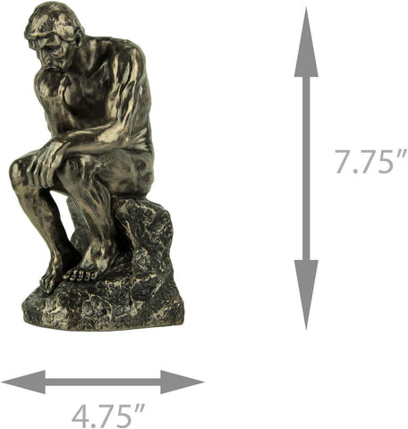 Veronese Design 8" Rodin The Thinker Cast Resin Statue Bronze Finish