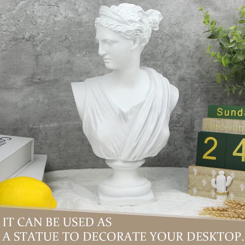 11in Greek Statue of David, Classic Roman Bust Greek Mythology Sculpture for Home Decor