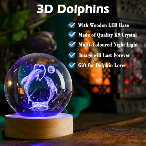 3D Cat Themed Gifts for Women Decor for Cat Lovers Cat Mom Crystal Ball Cat Related Sympathy Presents with Wooden Light Base