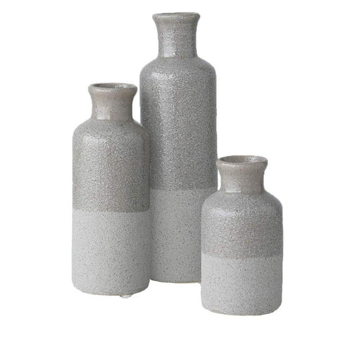 Sullivans White Ceramic Vase Set, Farmhouse Decor, Home Decorative Vase, Vases For Your Kitchen, Bedroom, Office, Living Room, Bathroom, & Shelf Centerpiece Table Decorations (CM2333)